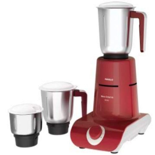 Havells Maxx Grind NV Mixer Grinder, 500W, 3 Jars, Cherry Red