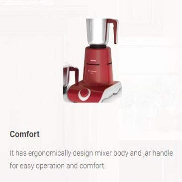 Havells Maxx Grind NV Mixer Grinder, 500W, 3 Jars, Cherry Red