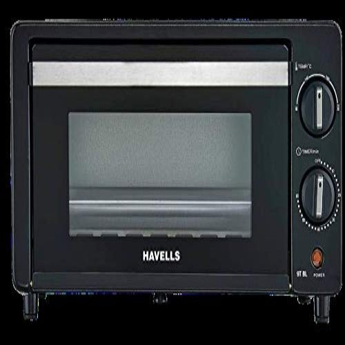 Havells OTG 9T BL - 9 Ltr | Toughened Double Glass Door | 60 Min Timer | 4 Skewer Rods | Baking Tray | 2-Year warranty | 800 Watt  (Black)