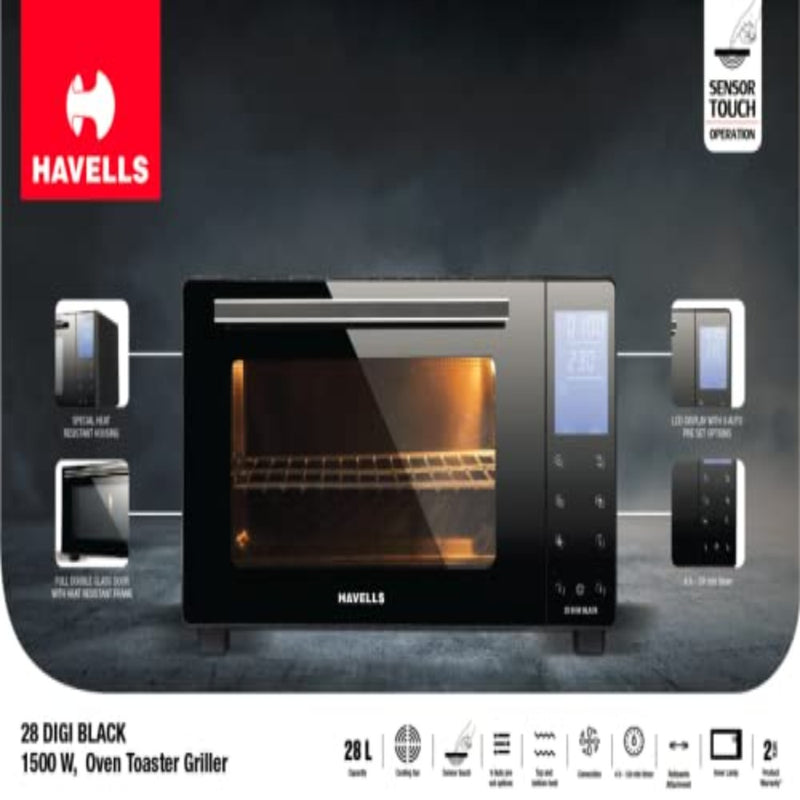 Havells GHCOTCDK150 OTG 28 LTR DIGI1500-Watt OTG (Black)