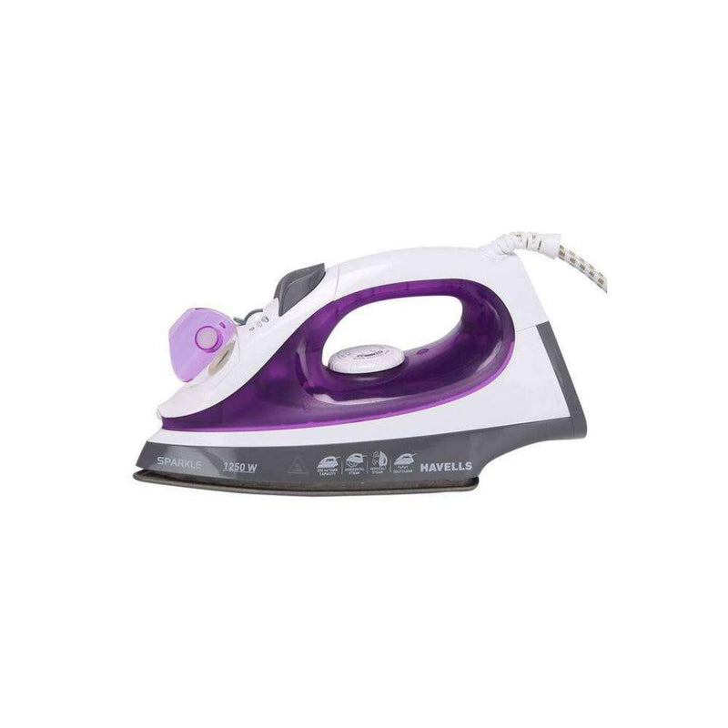 Havells Sparkle 1250-Watt Steam Iron (White/Purple)