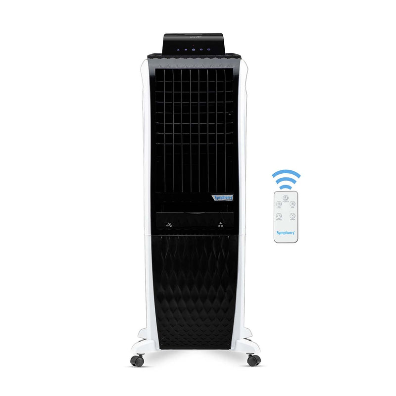 Symphony Diet 3D 30i Portable Tower Air Cooler For Home (30L, White & Black)