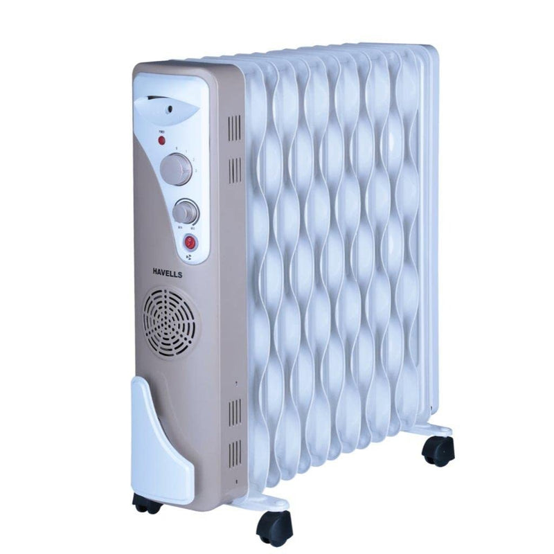 Havells OFR 13 Wave Fins with Fan - Beige, 2900 Watts Heater