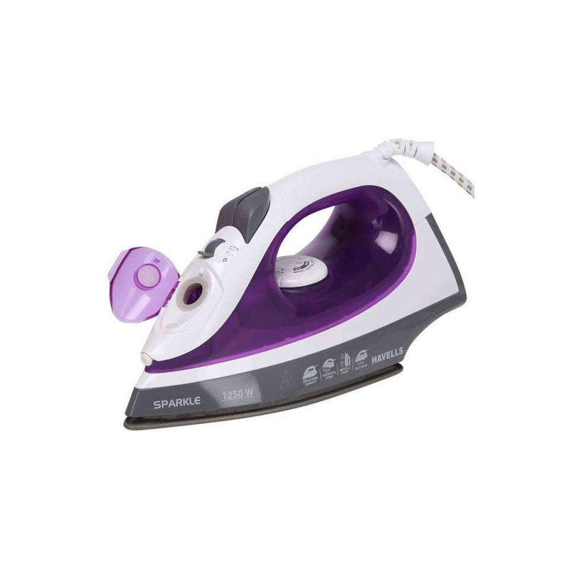 Havells Sparkle 1250-Watt Steam Iron (White/Purple)