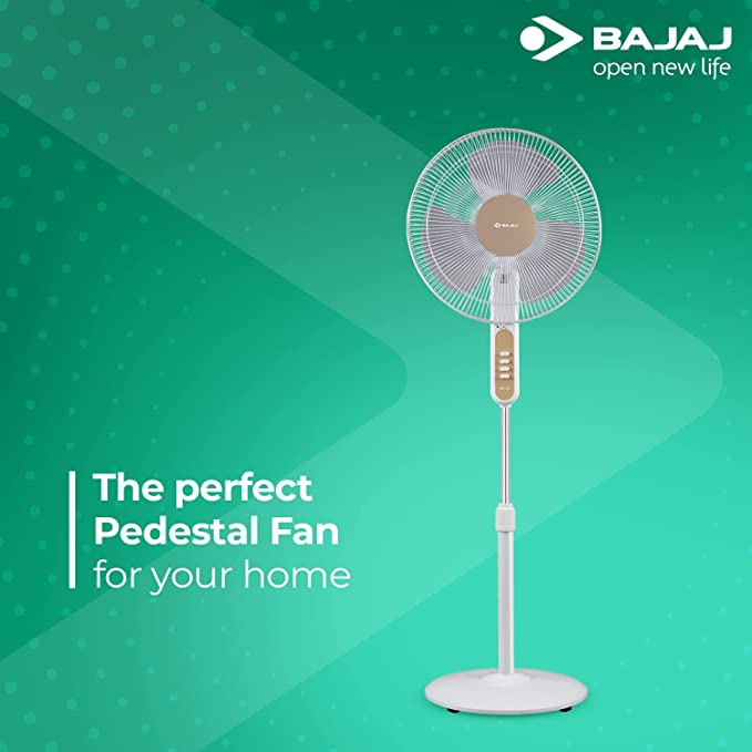 Bajaj Midea BP07 400 mm Pedestal Fan (White)