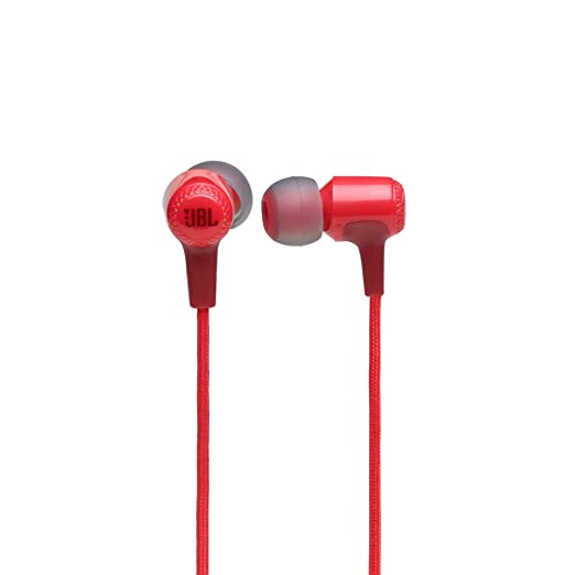 JBL Live 100BT by Harman in-Ear Bluetooth Headphone with Bulit-in Mic, Multi-Point Connection, 9 Hours of Playtime and Voice Assistance (Red)