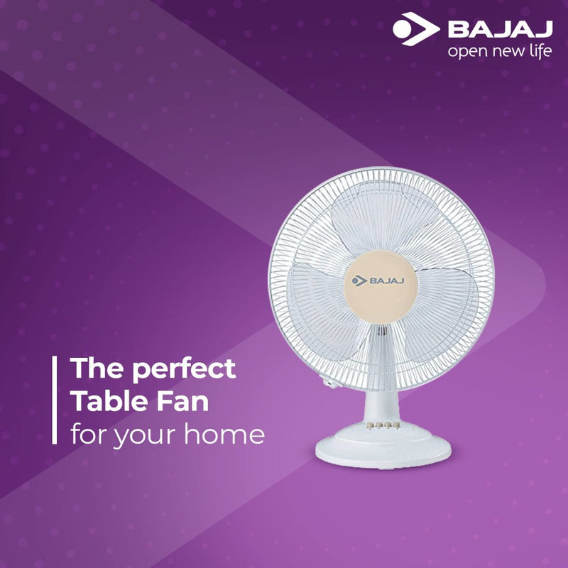 Bajaj Midea BT 07 400mm Table Fan (White)