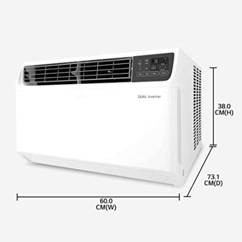 LG 1.5 Ton 4 Star DUAL Inverter Window AC (Copper, Convertible 4-in-1 cooling, PW-Q18WUXA, 2022 Model, HD Filter, White)