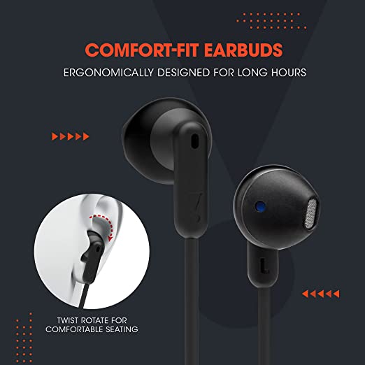 JBL Tune 215BT, 16 Hrs Playtime with Quick Charge, in Ear Bluetooth Wireless Earphones with Mic, 12.5mm Premium Earbuds with Pure Bass, BT 5.0, Dual Pairing, Type C & Voice Assistant Support (Blue)