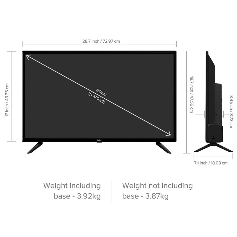 Redmi 80 cm (32 inches) HD Ready Smart LED TV | L32M6-RA (Black) (2021 Model) | With Android 11