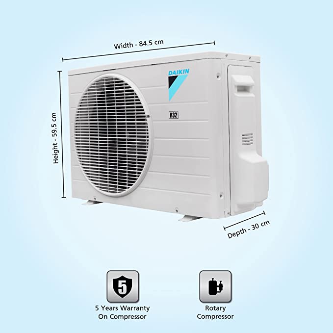 Daikin 1.5 Ton 3 Star Fixed Speed Split AC (Copper, PM 2.5 Filter, 2022 Model, FTL50U, White)