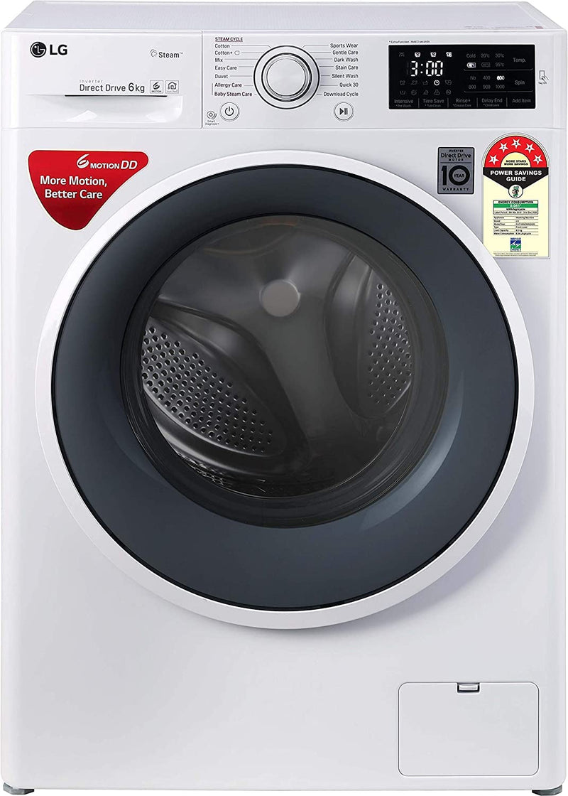 LG 6.0 Kg 5 Star Inverter Fully-Automatic Front Loading Washing Machine