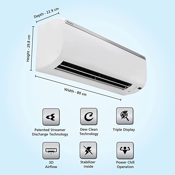 Daikin 1 Ton 4 Star Inverter Split AC (Copper, PM 2.5 Filter, 2022 Model, FTKN35U, White)