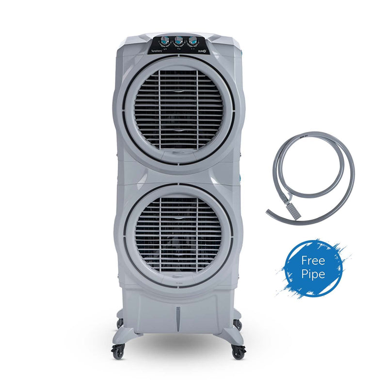 Symphony Sumo 75 XL DD Desert Air Cooler For Home, Powerful +Air Fan, i-Pure Console and Unique Double Decker Design (75L, Grey)