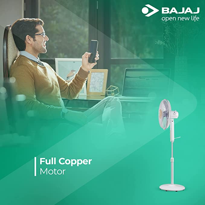 Bajaj Midea BP07 400 mm Pedestal Fan (White)