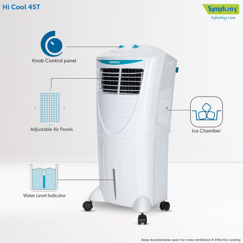 Symphony Hicool 45T Personal Air Cooler For Home (45L, White)