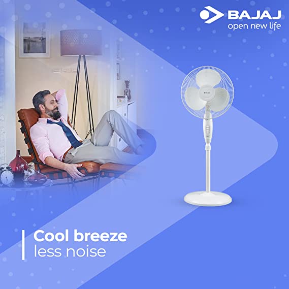 Bajaj Esteem 400 mm Pedestal Fan (White)