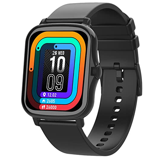 Fire-Boltt Beast SPO2 1.69" Full Touch Large HD Color Display Smart Watch, 8 Days Battery Life, IP67 Waterpoof with Heart Rate Monitor, Sleep & Breathe Monitoring with Rotating Button (Black)