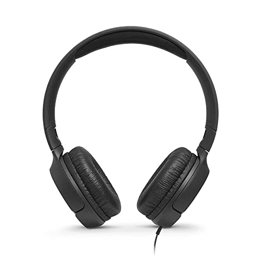 JBL Tune 500, Wired On Ear Headphone with Mic, Headphones for Work from Home (Black)