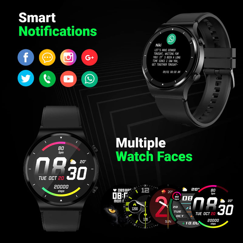 Fire-Boltt 360 Pro Bluetooth Calling, Local Music and TWS Pairing, 360*360 PRO Display Smart Watch with Rolling UI & Dual Button Technology, Spo2, Heart Rate & Temperature Monitoring