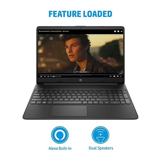 HP 15s, 11th Gen Intel Core i3, 8GB RAM/512GB SSD 15-inch(39.6 cm) FHD, Micro-Edge, Anti-Glare Display/Alexa Built-in/Win 11/UHD Graphics/Dual Speakers/ MS Office, 15s- fq2627tu, Jet Black