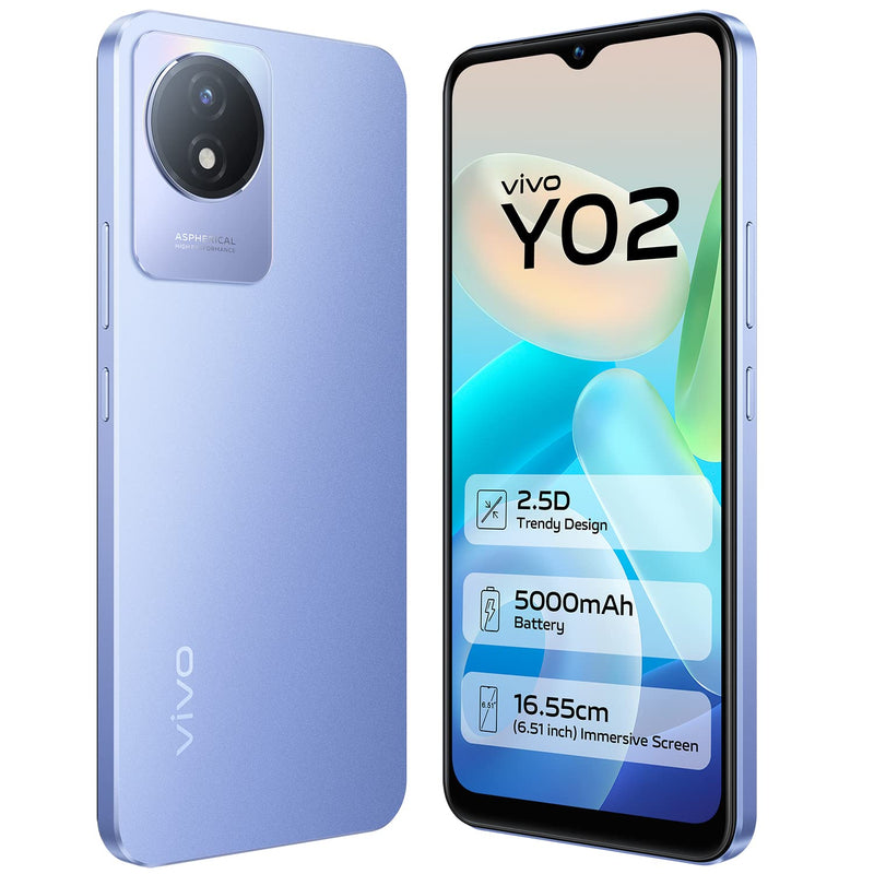 Vivo Y02 (Orchid Blue, 3GB RAM, 32GB Storage)