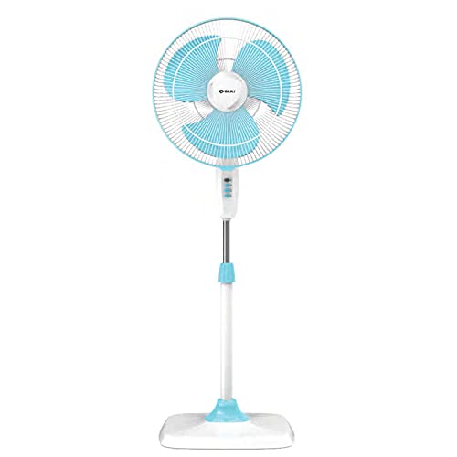 Bajaj Rapido 400 mm Pedestal Fan, Pearl Blue, With Full Copper Motor and High Speed Operation, Regular