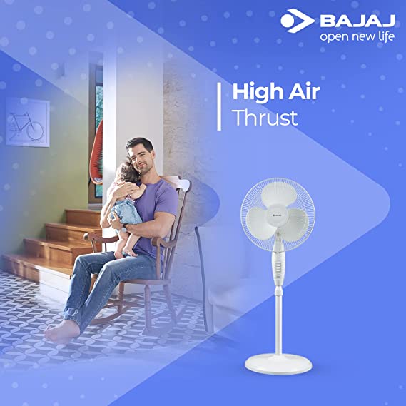 Bajaj Esteem 400 mm Pedestal Fan (White)