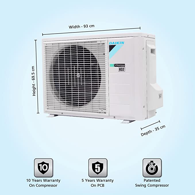 Daikin 1.8 Ton 5 Star Inverter Split AC (Copper, PM 2.5 Filter, 2022 Model, MTKM60U, White)