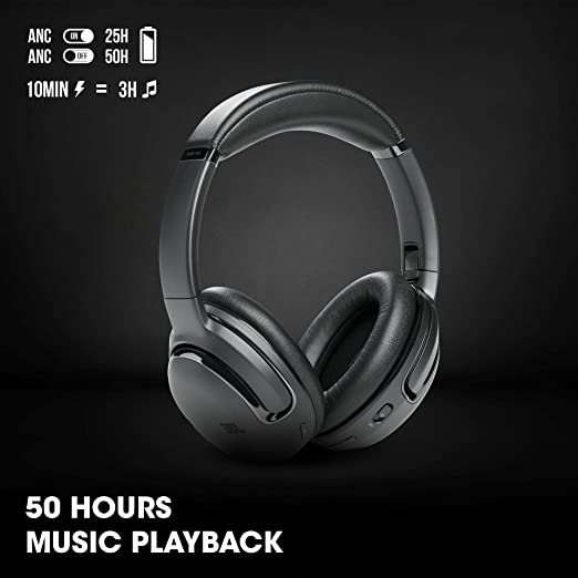 JBL Tour One, True Adaptive Noise Cancellation Headphones, Hi-Res Certified, JBL Pro Sound, Customize with JBL APP, 4-Mic Technology for Pristine Calls, Upto 50Hrs Playtime & Built-in Alexa (Black)