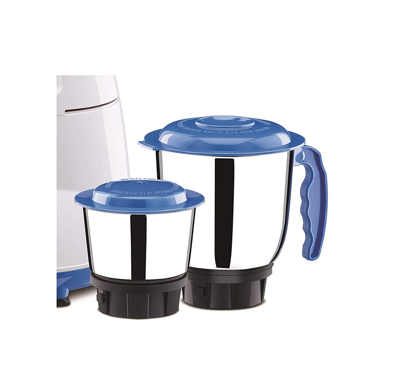 Bajaj Bravo Dlx 500-Watt Mixer Grinder (White/BLUE)