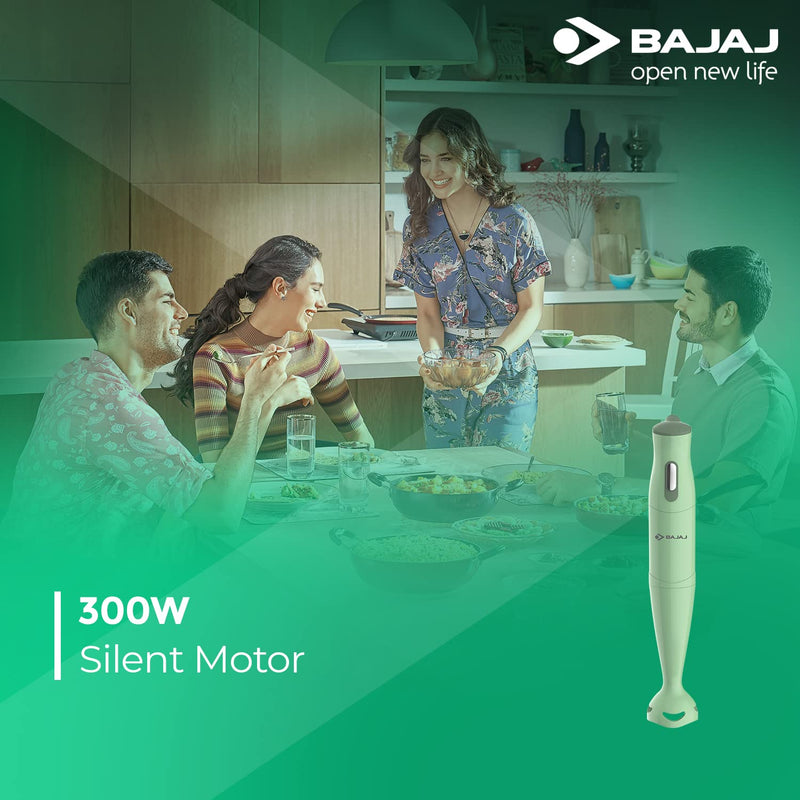 Bajaj HB-20 Silent 300W Hand Blender (Green)