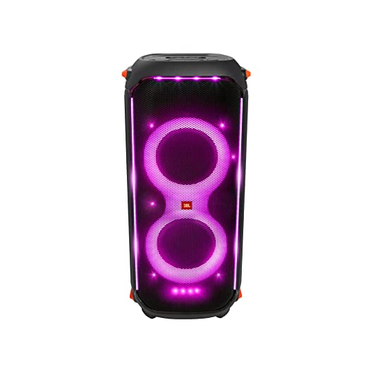 JBL PartyBox 710 -Party Speaker with Powerful Sound, Built-in Lights and Extra Deep Bass, IPX4 Splash Proof, App/Bluetooth Connectivity, Made for Everywhere with a Handle and Built-in Wheels (Black)