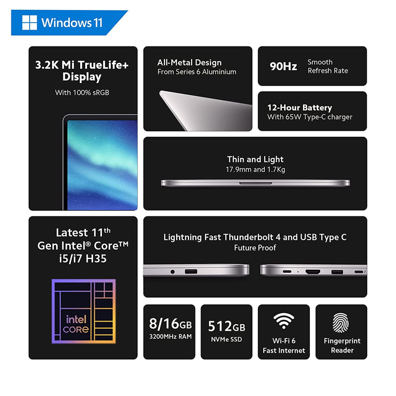 Mi Notebook Ultra 3.2K Resolution Display Intel Core I5-11300H