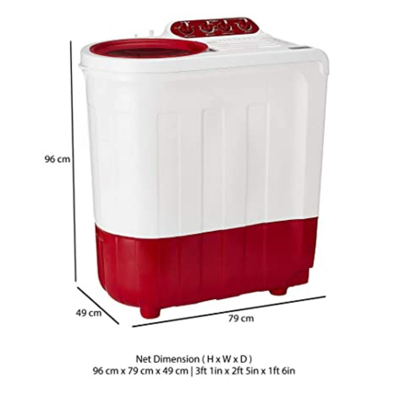 Whirlpool 7 kg Semi-Automatic Top Loading Washing Machine (Ace 7.0 Supreme Plus, Coral Red)