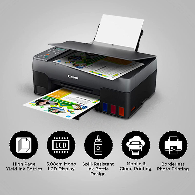 Canon PIXMA G3021 All-in-One Wi-Fi Ink Tank Colour Printer (Black)