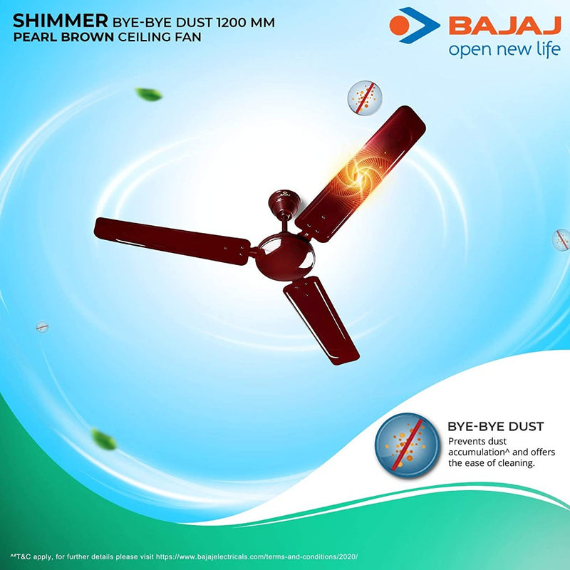 Bajaj Shimmer BBD 1200 mm Ceiling Fan (Pearl Brown)