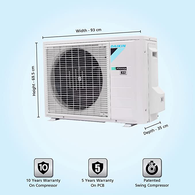 Daikin 1.8 Ton 5 Star Inverter Split AC (Copper, PM 1.0 Filter, 2022 Model Model, JTKJ60U, White)