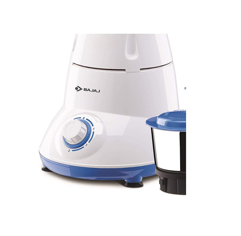 Bajaj Bravo Dlx 500-Watt Mixer Grinder (White/BLUE)