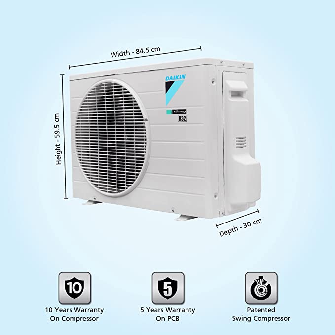 Daikin 1.5 Ton 5 Star Inverter Split AC (Copper, PM 2.5 Filter, 2022 Model, FTKR50U, White)