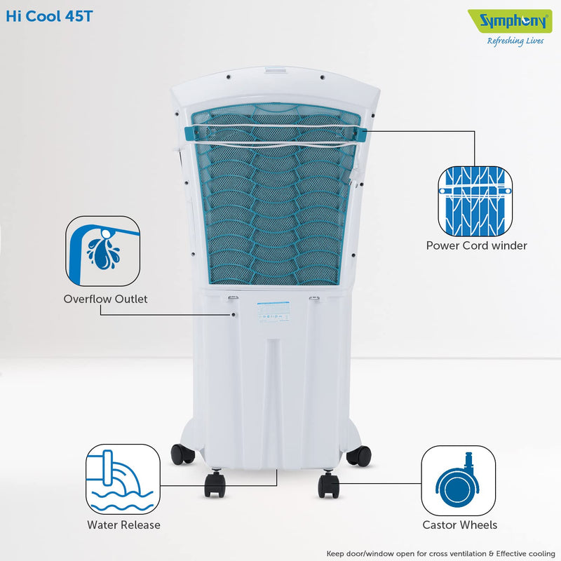 Symphony Hicool 45T Personal Air Cooler For Home (45L, White)