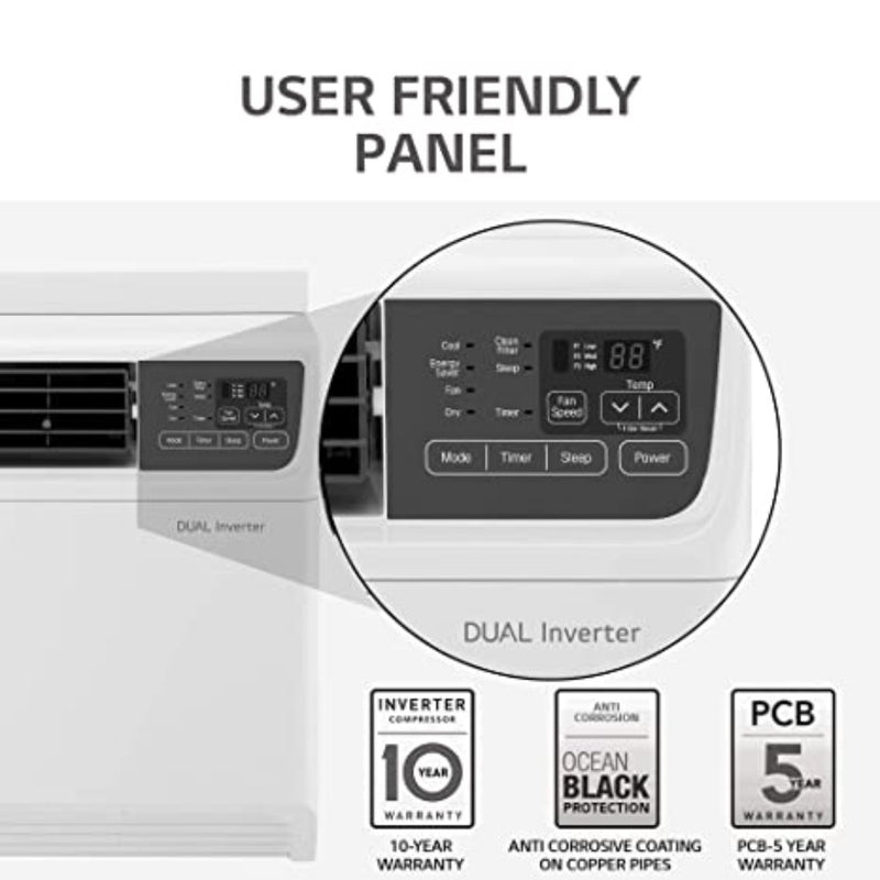 LG 1.5 Ton 4 Star DUAL Inverter Window AC (Copper, Convertible 4-in-1 cooling, PW-Q18WUXA, 2022 Model, HD Filter, White)