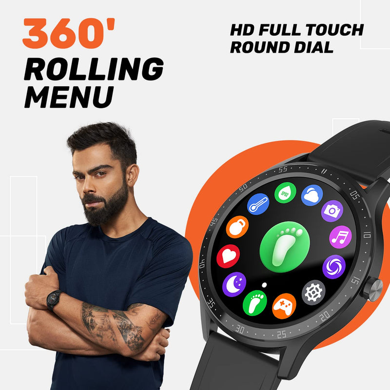 Fire-Boltt 360 SpO2 Full Touch Large Display Round Smart Watch with in-Built Games, M (BSW003)