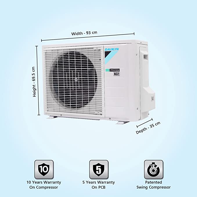 Daikin 1.8 Ton 5 Star Inverter Split AC (Copper, PM 2.5 Filter, 2022 Model, FTKR60U, White)