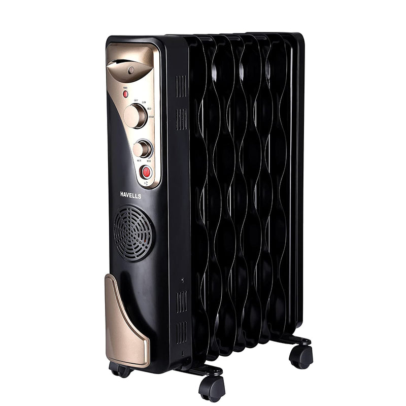 Havells OFR 9 Wave Fin with PTC 2400 Watts Fan Heater (Black)