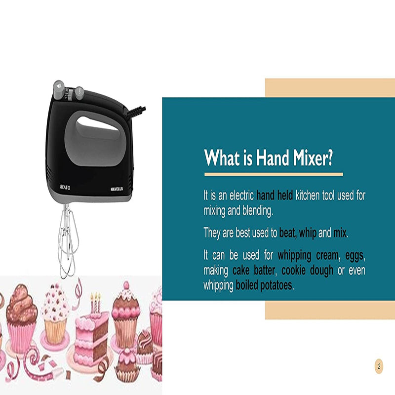 Havells Beato Hand Mixer (Black, 300watt)