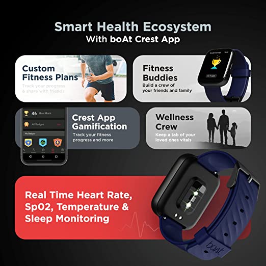 BoAt Wave Pro47 Made in India Smartwatch with 1.69" HD Display(Deep Blue)