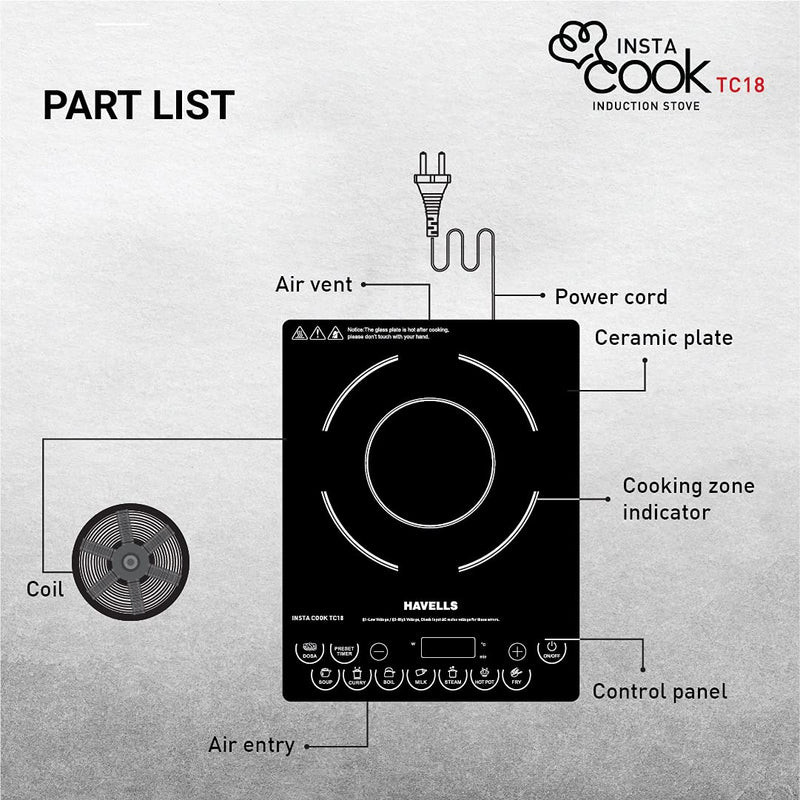 Havells INSTA COOK TC18 Induction Stove 1800 w