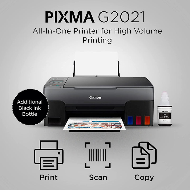 Canon PIXMA G2021 All-in-One Ink Tank Colour Printer (Black)