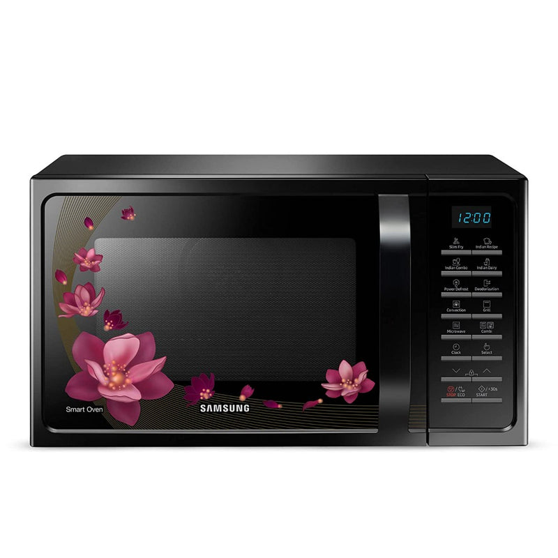 Samsung 28 L Convection Microwave Oven (MC28H5025VP/TL, Black with Magnolia Pattern, Slim)